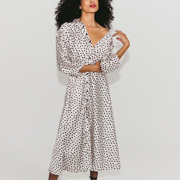 Hilary Macmillan size 2X women’s silver/white satin polka dot black NWT! - Picture 2 of 11